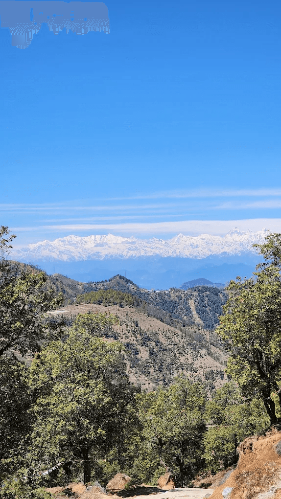 Mountain view near cave